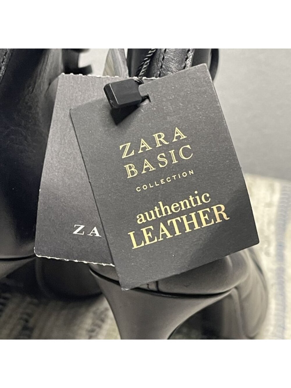 Zara Black Leather Lace-Up Stiletto Booties With Cut-Out Details Size 9 New - Picture 5 of 8